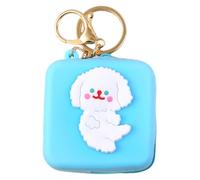 Silicone Wallet Keyring - 10 cm Cute Pattern Bag, Multi-Purpose Zip Pocket, Metal Attachment, Portable Small Purse For Daily Use In The Backpack Travel Bag, Blue, Siehe Beschreibung, See description