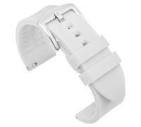Silicone Watch Band 19mm 20mm 21mm 22mm 24mm Sports Strap Replacement Watchband(White-silver buckle,22mm)