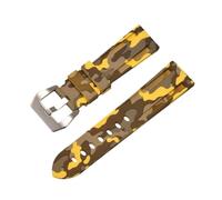 Silicone Watch Band 20mm 22mm 24mm 26mm Camouflage Rubber Strap Sports Bracelet Replacement Universal Men's And Women's Wristband Suitable For Smart Or Traditional Watches(Camouflage Yellow,26mm)