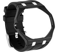 Silicone Watch Band Compatible with AP Swatch Royal Pop, Shockproof PC Bumper Case Armor - Tool-Free Adjustable Replacement Strap for Men Women, Lightweight Protective Sport Wristband