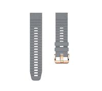Silicone Watch Band for Garmin Fenix 7S 6S Pro 5S Plus Instinct 2S, 20mm Horizontal Stripe Strap with Rose Gold Buckle Grey