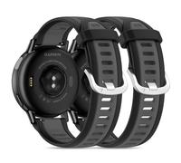 Silicone Watch Bands for Garmin Forerunner 165/55/570-42mm/245/645, Vivoactive 6/5/3, 20mm Quick Release 2 Pack Soft Rubber Replacement Strap for Vivomove Style/Luxe/HR/Sport Women men
