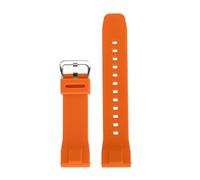 Silicone Watch Strap Compatible With Casio PROTREK Series PRG-650Y/600 PRW-6600 GA-2000 Watchband 24mm Sport Waterproof Bracelet Accessories(Orange-Quick,Silver buckle)