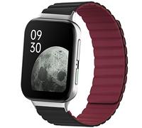 Silicone Watch Strap Compatible with Oppo Watch 2 46MM,KangPlus Strap Magnetic Close Sport Wristband for Women Men Adjustable 5.5-8.1 inch for Oppo Watch 2 46MM - Black+Red