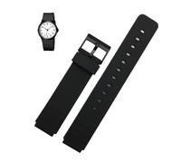 Silicone Watch Strap fit for Casio 1330 MQ-24 MQ-58 Mw59 Raised Mouth Internet Celebrity Small Black Watch Rubber Watch Band 16mm