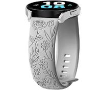 Silicone Watch Strap for Garmin Vivoactive 6/5/3, 20mm Flower Bracelet Sport Replacement Band for Garmin Vivomove 3/Sport/Style/Luxe/Trend/HR,D2 Air X10/Bounce 2