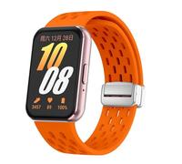 Silicone Watch Strap For Samsung Galaxy Fit 3 xDfind Mesh Magnetic Silver Buckle