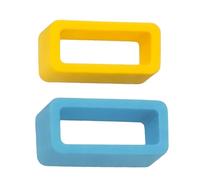 Silicone Watch Strap Keeper Loops | 18mm Light Blue & Yellow | 2 Pack | Replacement Rubber Watch Band Holders | Super Strong | 1.8mm Thick Wristwatch & Smartwatch Retainers (18 mm, Baby Blue & Yellow)