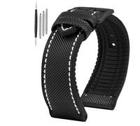 Silicone Watch Strap, Rubber Bracelet Nylon Diving Men's Strap 21mm 22mm 23mm Quick Release Waterproof Soft Replacement Straps With Stainless Steel Buckle Sport Watchbands (I2,20mm)