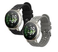 kwmobile Straps for Amazfit Active3 Premium Straps - 2x Replacement Silicone Watch Bands - Smartwatch or Fitness Tracker - Grey/Black