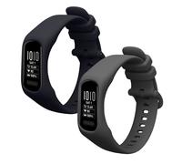 kwmobile Straps for Garmin vivosmart 5 / Smart 5 Straps - 2x Replacement Silicone Watch Bands - Smartwatch or Fitness Tracker - Dark Blue/Dark Grey