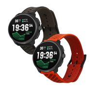 kwmobile 2x Straps for Suunto Race 2 / RUN/Race S/Suunto vertical / 9 Peak / 5 Peak Watch Strap - Silicone Replacement Watch Strap Set - Replacement Bands Black/Grey/Red