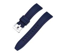 Silicone Watch Straps 20mm 22mm 24mm Quick Release Watchbands(Blue silver,20mm)