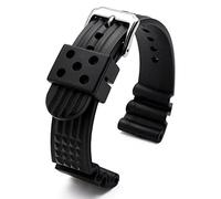 Silicone Watchband For S-eiko Classic No. 5 Watches Diving Waterproof Bracelet 22mm Black Mens Rubber Watch Strap
