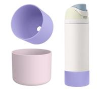 Silicone Water Bottle Boot for Owala 32 Oz, 2Pcs Bottles Bottom Cover Protector for Owala, Protective Flask Bottom Cover Base, for OwalaTwist/FreeSip/Flip Stainless Steel Water Bottle (Purple+Pink)