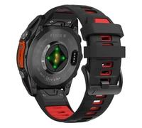 Silicone Waterproof and dustproof sports Watchband Fit for Garmin The vast majority of watches(Black red,Quickfit 26mm)
