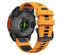Silicone Waterproof and dustproof sports Watchband Fit for Garmin The vast majority of watches(Orange black,Quickfit 20mm)