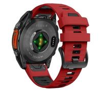 Silicone Waterproof and dustproof sports Watchband Fit for Garmin The vast majority of watches(Red black,Quickfit 22mm)