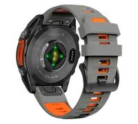 Silicone Waterproof and dustproof sports Watchband Fit for Garmin The vast majority of watches(Space gray orange,Quickfit 26mm)