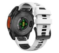 Silicone Waterproof and dustproof sports Watchband Fit for Garmin The vast majority of watches(White black,Quickfit 22mm)