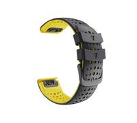 Silicone Waterproof Watch Strap Fit For Garmin Fenix8 7 6 6X Pro 5 5XP 3HR 935 Approach 6200 S60(Black-Yellow-22mm)