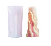 Silicone Wave Pattern Candle Moulds, Geometric Pillar Candle Mold for Soap Aromatherapy Candle Making Handmade Gift DIY Craft (Style 52)