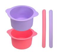 Silicone Wax Warmer Liner, 2 Pack Non-Stick Wax Pot Replacement with 2 Silicone Wax Sticks for Hair Removal, Gigi Wax Warmer, Kolua Wax Kit, Body Wax Warmer (Pink&Purple)