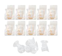 Silicone Wearable Breast Pump Flange Inserts Set, 19mm 21mm 24mm Flange Inserts with 250ml Milk Bags, Comfortable Soft Silicone Flange Inserts for Breast Pump, Ideal for Travel and