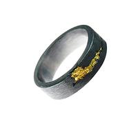 Silicone Wedding Rings Flame Two Color Quenched Gold Flowing Fire Ring Opening Adjustable Ring (Black, One Size)