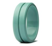 Silicone Wedding Rings | Safety Rubber Wedding Bands | Athletic Ring for Active Men | Thin Groove Ring 7mm Wide | Best Alternative for Work, Mechanics, Sports, Workout Ring | Turquoise - Size 7
