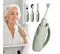 Silicone Weighted Anti-Shake Tableware Handle for Elderly & Parkinsons, Assisted Eating Hand-Held Auxiliary Recovery Tableware for Adaptive Utensils (Green)