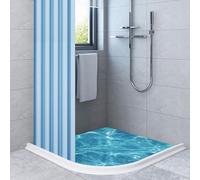 Silicone Wet Room Bathroom Floor Seal Screen Door Seal Strip Shower Dam Prevents Overflow of Water | Waterproof Self-Adhesive and Bendable Waterproof Strip for Wet and Dry Separation (1.5 M)
