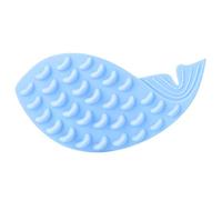 Silicone Whale Shape Massage Brush for Cats, Soft Durable Cleaning Tool, Pink, Self Adhesive with Catnip - Gentle Skin Massage, Effective Dead Hair Removal, Promotes Blood (Blue)