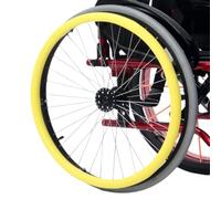 Silicone Wheelchair Push Rim Covers 24 Inch/22inch, Wear-Resistant Hand Push Ring Protective Cover, Rear Wheel Grips Accessories(Yellow,24in)