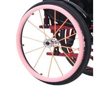 Silicone Wheelchair Push Rim Covers 24 Inch/22inch, Wear-Resistant Hand Push Ring Protective Cover, Rear Wheel Grips Accessories(Pink,22in)