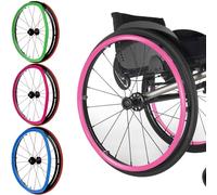 Silicone Wheelchair Push Rim Covers for 22/24 Inch Wheels, 2 Pcs Non Slip Wear Resistant Hand Grip Covers to Improve Traction(Pink,24in)