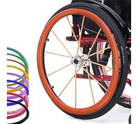 Silicone Wheelchair Push Rim Covers for 22/24 Inch Wheels, Pair of Non Slip Wear Resistant Hand Grip Covers to Improve Traction(Orange,24in)