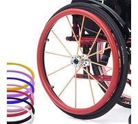 Silicone Wheelchair Push Rim Covers for 22/24 Inch Wheels, Pair of Non Slip Wear Resistant Hand Grip Covers to Improve Traction(Red,24in)
