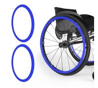 Silicone Wheelchair Push Rim Covers, Wheelchair Push Rim Covers 22/24In Rear Wheel Sports Wheelchair Cover(Blu,22in)