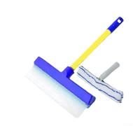 Silicone Window Squeegee Kit with Recyclable Materials and Ultrafine Fiber Cloth Cover for Cleaning Mirrors Shower Doors and Solar Panels