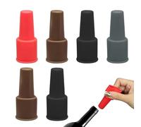 Silicone Wine Bottle Stopper - Pack of 6 Reusable Soft Airtight and Leak-Proof, Drink Bottles Stopper Sealing Plug, for Sparkling Wine, Household, Kitchen, Bar, Party, Drinks