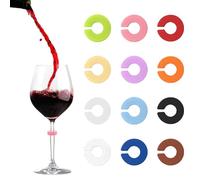 Silicone Wine Glass Labels Color Coded Cup Clips for Easy Identification During Social Event Dishwasher Safe Glass Identifiers