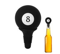 Silicone Wine Stopper, 8 Billiard Ball Champagne Cap, Black Pool Sports Accessory, Airtight Rubber Plug for Drink Men Women, Freshness Preservation Tool, Reusable Vacuum Seal for Whiskey Bar
