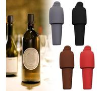 Silicone Wine Stopper for Wine Bottle, Reusable Airtight Seal with Handle for Wine, Champagne, Various Wine Bottles