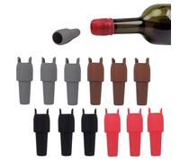 Silicone Wine Stopper for Wine Bottle, Reusable Wine Bottle Sealer with Handle Grip to Keep Wine Fresh, Sparkling Wine & Champagne Stopper for Prosecco, Beer, Fits Various Bottles (12 pcs)