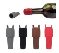 Silicone Wine Stopper for Wine Bottle, Reusable Wine Bottle Sealer with Handle Grip to Keep Wine Fresh, Sparkling Wine & Champagne Stopper for Prosecco, Beer, Fits Various Bottles (4 pcs)