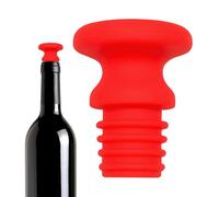 Silicone Wine Stopper - Maintains Quality Fresh Drinks Flexible Airtight Seal Pattern Food Grade Material + Universal Fit Durable Accessory Stopper | For Bar Sod, red, Siehe Beschreibung, See