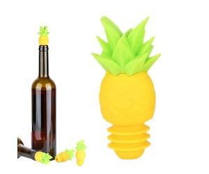 Silicone Wine Stopper Pineapple Shape - Airtight Leak Proof Bottle Sealer | Food Grade Fresh Keeping Plug - Creative Bar Accessory for Home Use Reusable Beverage Preserver 6.8cm