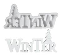 Silicone Winter Word Molds | 3d Christmas Word Sign Silicone Molds | Holiday Decoration for Home Office Desk Dormitory Birthday School Party Crafting