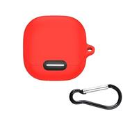 Silicone Wireless Earbuds Case Cover for Anker Soundcore Liberty 4 NC Earphone Shockproof Sleeve Protective Carrying Case with Keychain Hook Anti Dust Washable Cover (Red)